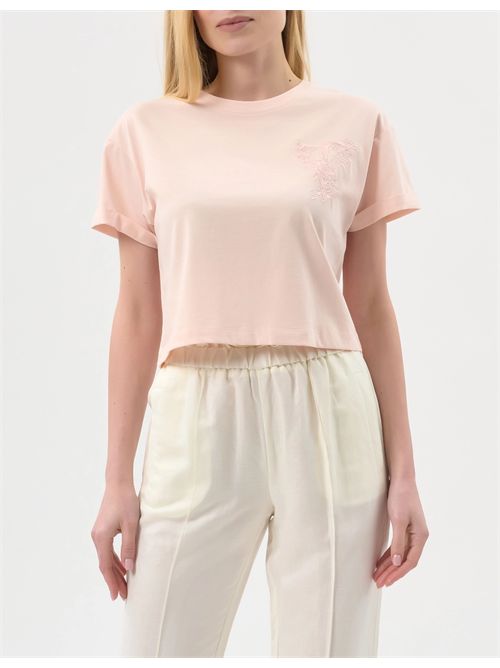 T-shirt con ricamo monogramma